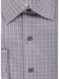 Thumbnail for Proper Shirtings SHIRTS Men's Cotton Gray Plaid Check Classic Fit Spread Collar Dress Shirt