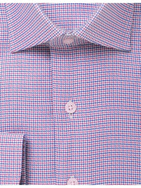 Thumbnail for Proper Shirtings SHIRTS Mens 100% Cotton Red Blue Check Spread Collar Wrinkle Free Slim Fit Dress Shirt