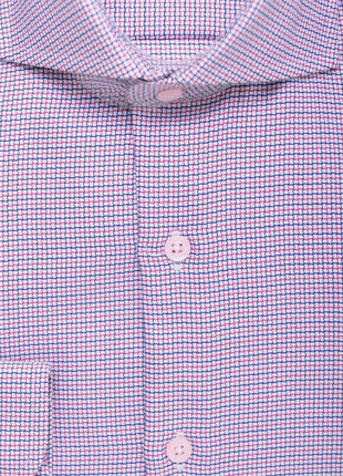 Proper Shirtings SHIRTS Mens 100% Cotton Red Check Cutaway Collar Wrinkle Free Slim Fit Dress Shirt