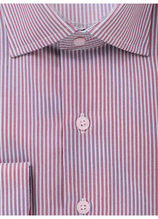 Proper Shirtings SHIRTS Mens 100% Cotton Red Striped Spread Collar Regular Fit Dress Shirt