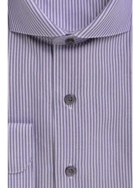 Thumbnail for Proper Shirtings SHIRTS Mens Classic Fit Blue Striped Cutaway Collar Cotton Dress Shirt