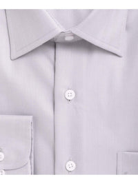 Thumbnail for Proper Shirtings SHIRTS Mens Classic Fit Gray Herringbone Spread Collar 100 2 Ply Cotton Dress Shirt