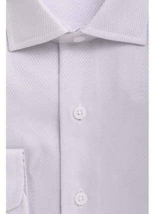 Proper Shirtings SHIRTS Mens Classic Fit Gray Tonal Mini Checked Shirt Spread Collar Cotton Dress Shirt