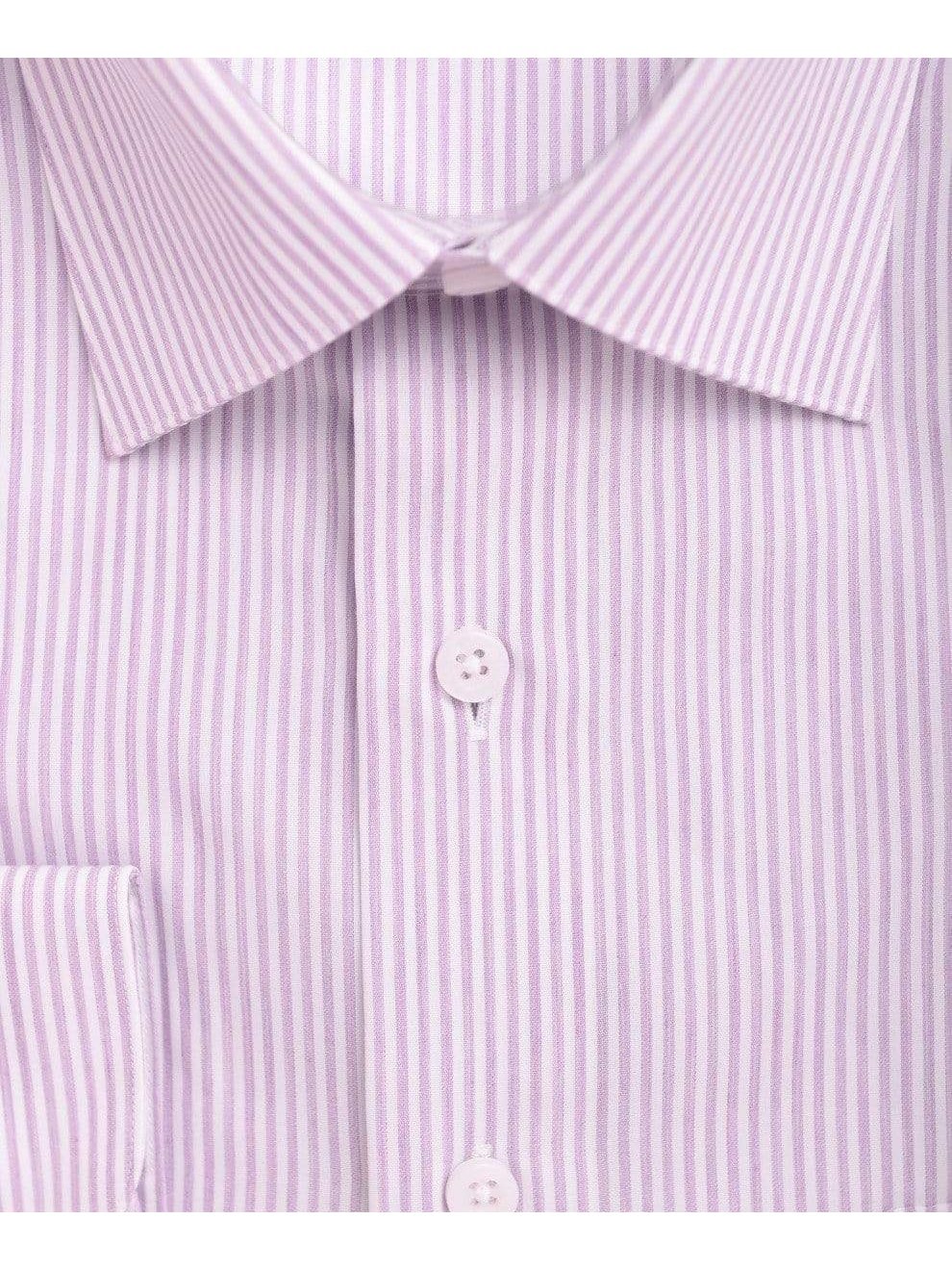 Mens Classic Fit Purple Striped Spread Collar Easy Care Cotton Dress Shirt, 17 / 36/37 Mens Classic Fit Purple Striped Spread Collar Easy Care Cotton Dress Shirt, 17 / 36/37