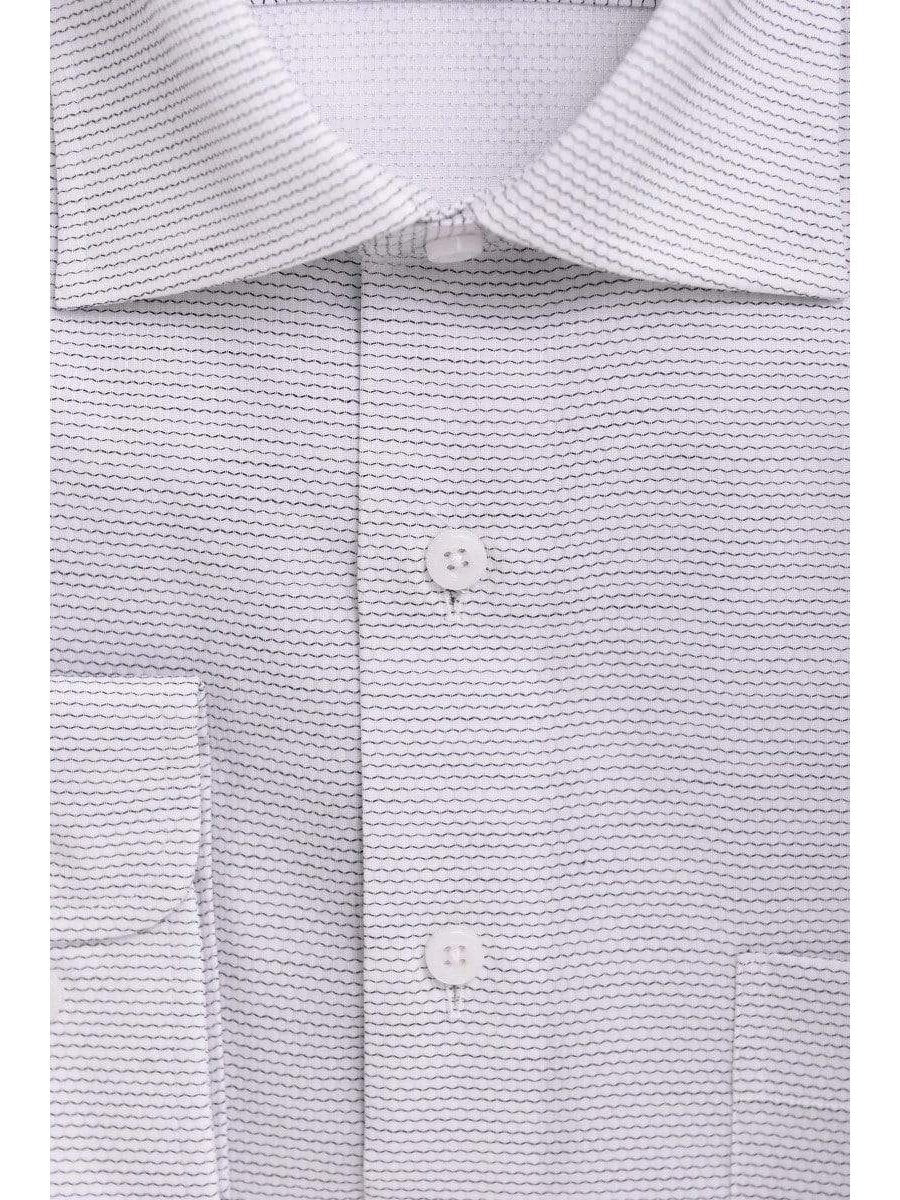 Proper Shirtings SHIRTS Mens Classic Fit White With Black Texture Weave Spread Collar Cotton Dress Shirt