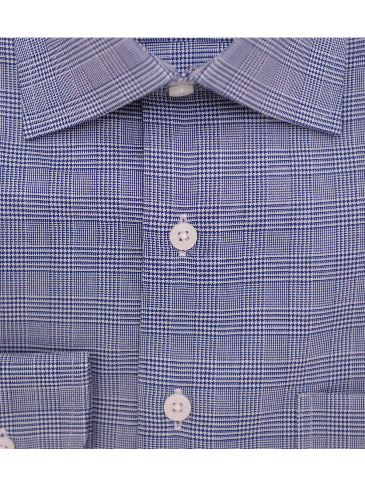 Proper Shirtings SHIRTS Mens Regular Fit Navy Glen Plaid Cotton Spread Collar 2 Ply Cotton Dress Shirt
