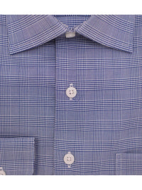 Thumbnail for Proper Shirtings SHIRTS Mens Regular Fit Navy Glen Plaid Cotton Spread Collar 2 Ply Cotton Dress Shirt