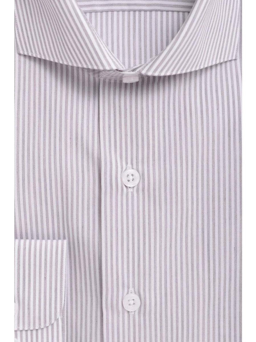 Shop Gray & White Striped100% Cotton Dress Shirt | The Suit Depot Shop Gray & White Striped100% Cotton Dress Shirt | The Suit Depot