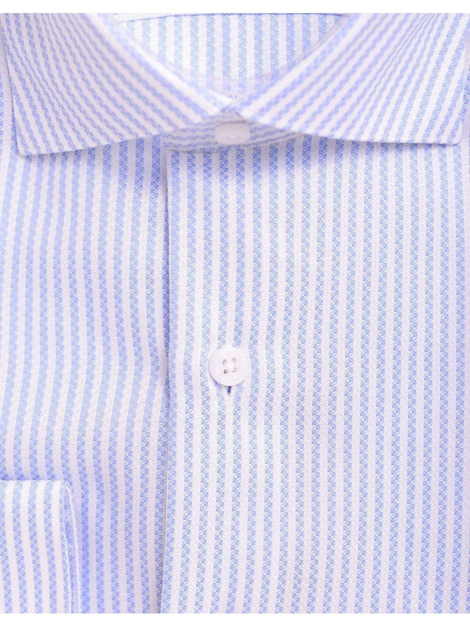 Shop Blue & White Stripe Slim Fit 100% Cotton Dress Shirt | The Suit Depot Shop Blue & White Stripe Slim Fit 100% Cotton Dress Shirt | The Suit Depot