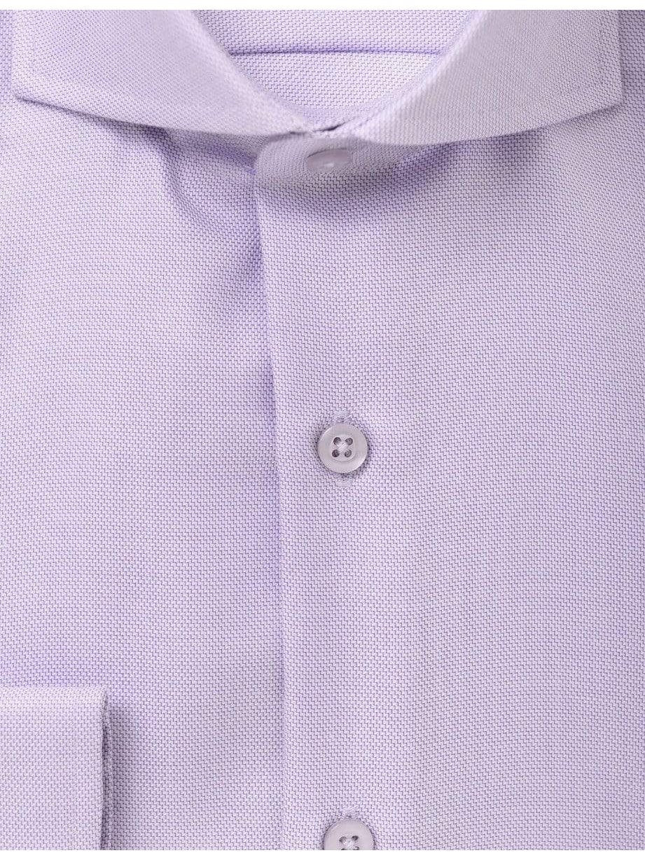 Proper Shirtings SHIRTS The Suit Depot Mens Cotton Lavender Purple Cutaway Collar Slim Fit Dress Shirt