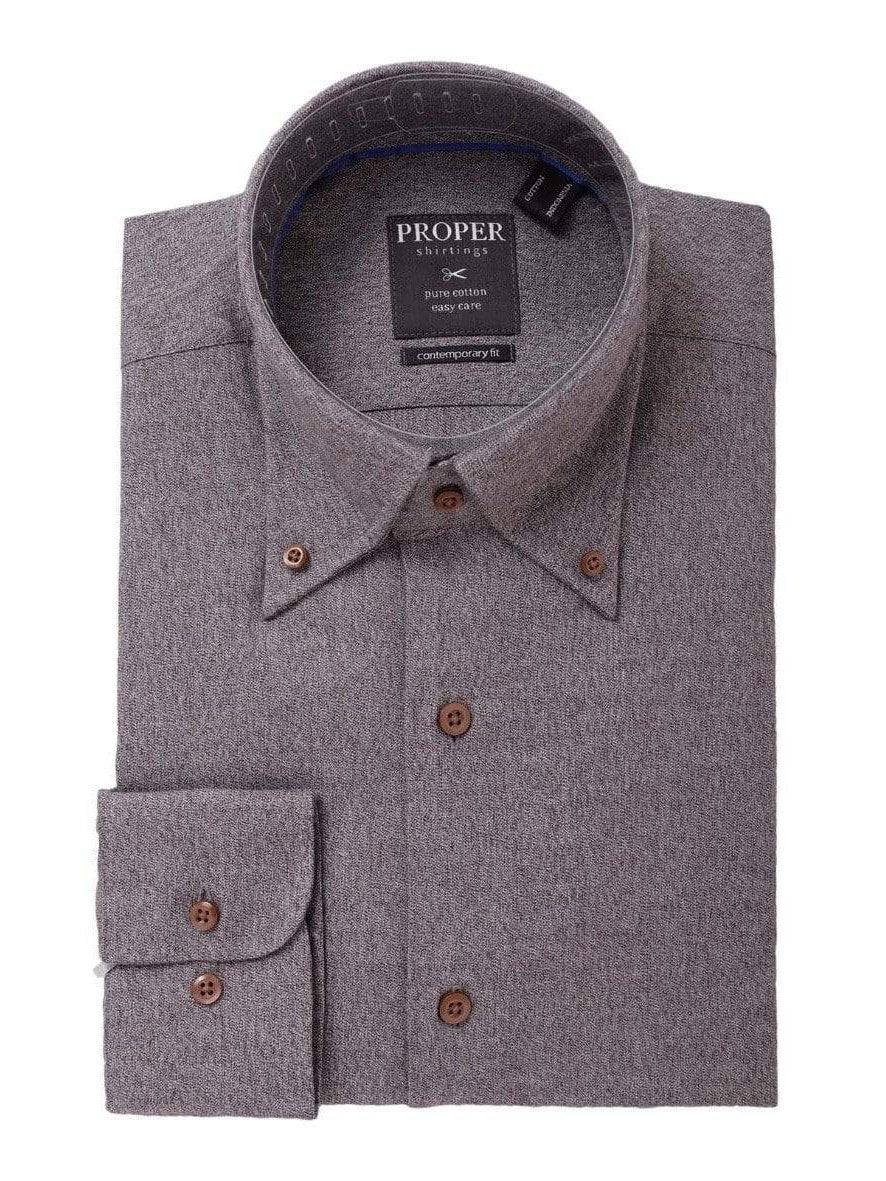 Shop Proper Shirtings Brown 100% Cotton Shirt | The Suit Depot Shop Proper Shirtings Brown 100% Cotton Shirt | The Suit Depot