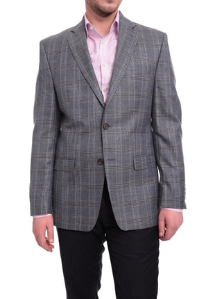 Ralph Lauren BLAZERS Ralph Lauren Blue Subtle Brown Plaid Wool Silk Linen Blend Blazer Sportcoat