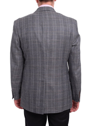 Ralph Lauren BLAZERS Ralph Lauren Blue Subtle Brown Plaid Wool Silk Linen Blend Blazer Sportcoat