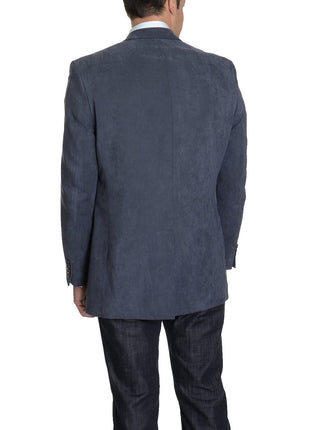 back view of Ralph Lauren navy blue textured blazer