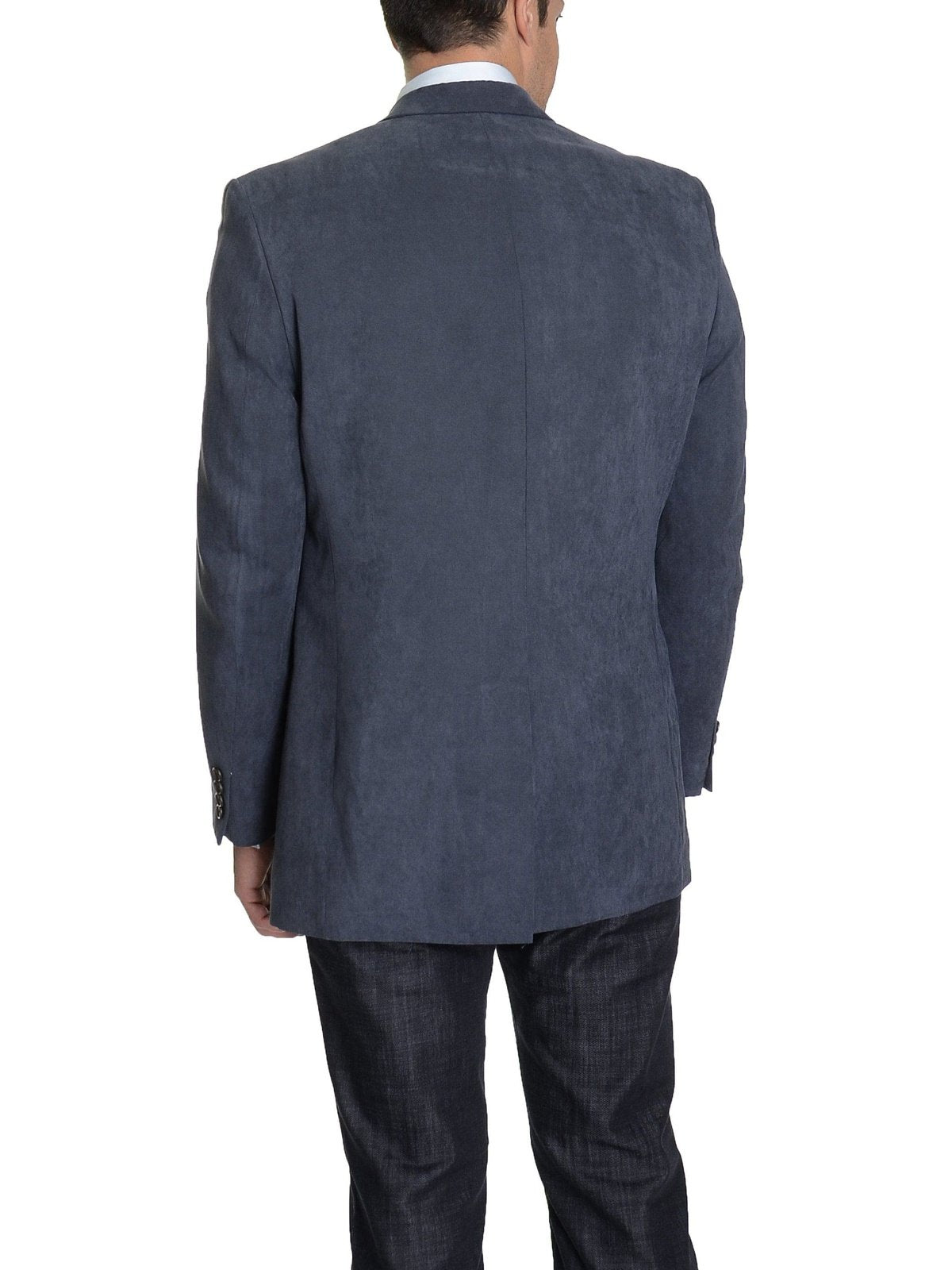 back view of Ralph Lauren navy blue textured blazer