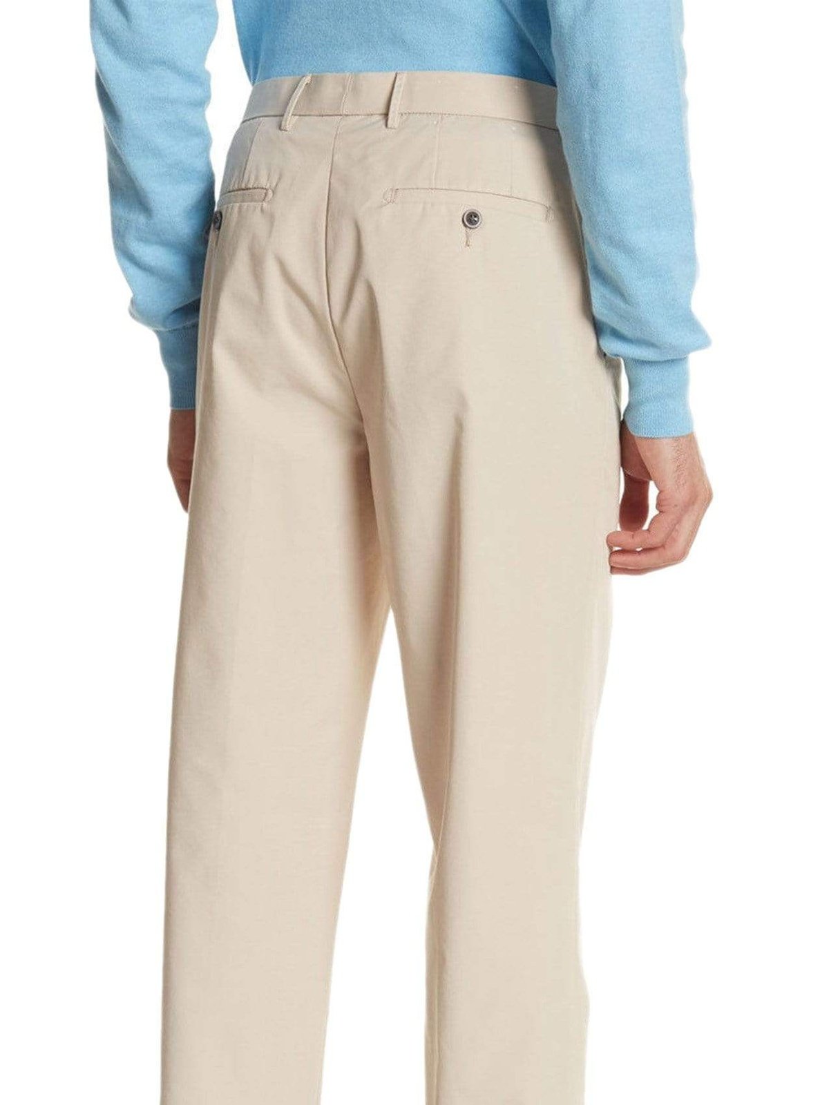 Ralph Lauren PANTS Lauren Ralp Lauren Regular Fit Solid Tan Flat Front Cotton Dress Pants
