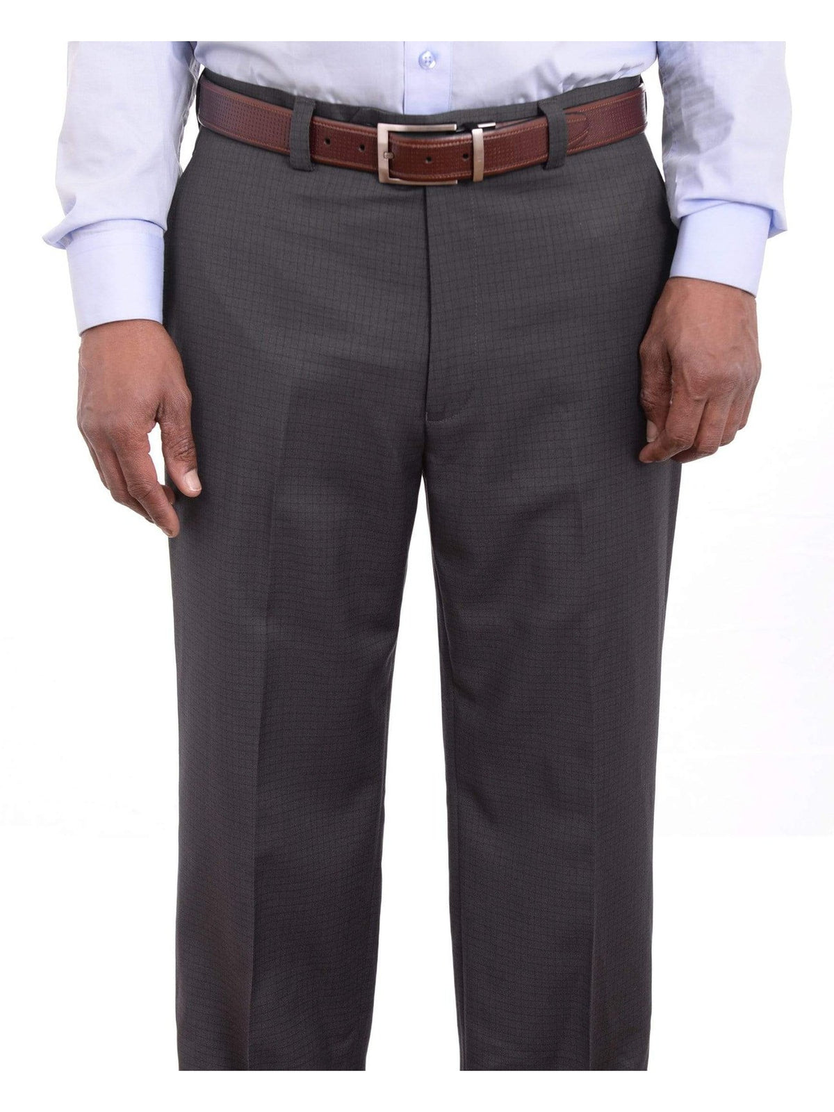 Ralph Lauren PANTS Ralph Lauren Classic Fit Charcoal Gray Check Flat Front Washable Dress Pants