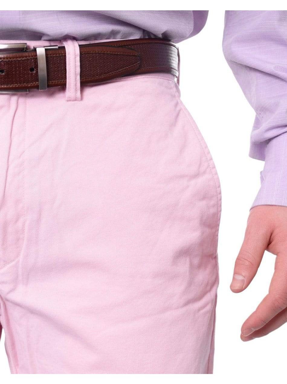 Ralph Lauren PANTS Ralph Lauren Mens Solid Pink Washable Hemmed Regular Fit Stretch Chino Pants