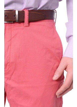 Ralph Lauren PANTS Ralph Lauren Mens Solid Red Washable Regular Fit Hemmed Stretch Chino Pants