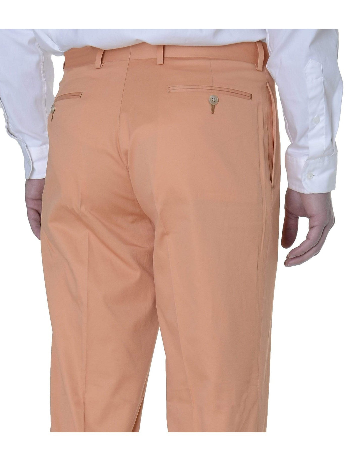 Ralph Lauren Silver Label Trim Fit Cantaloupe Orange Flat Front Cotton Pants - The Suit Depot