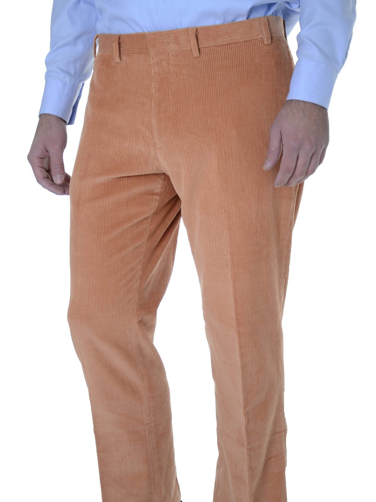 Ralph Lauren Trim Fit Tangerine Orange Corduroy Flat Front Cotton Pants