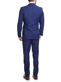Thumbnail for Raphael Bestselling Items Men's Raphael Slim Fit Solid French Medium Blue Two Button 2 Piece Formal Suit