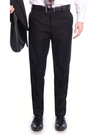 Raphael Bestselling Items Raphael Men's Regular Classic Fit Solid Black 2 Button Mens Wool-touch Suit
