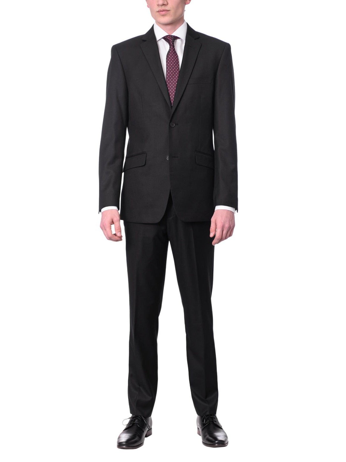 Raphael Bestselling Items Raphael Slim Fit Solid Black Two Button Suit