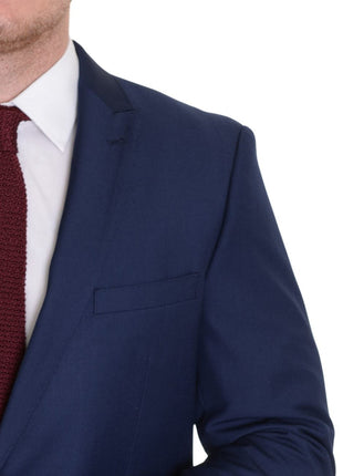 Raphael BLAZERS Raphael Mens Solid Blue Regular Fit Blazer Sportcoat