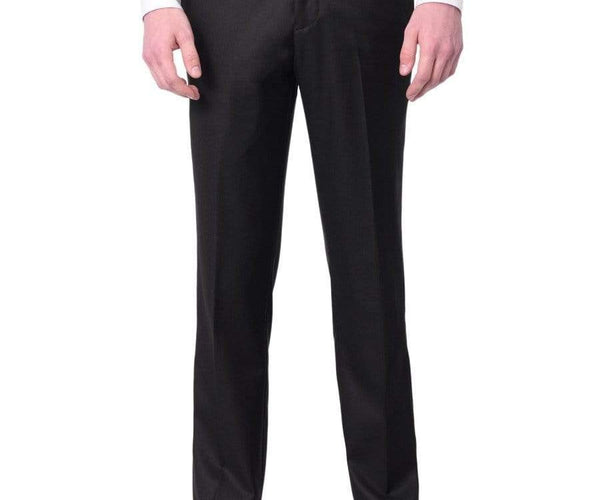 dress pants men's black Raphael Men's Washable Flat Front Slim Fit Black Dress Pants, Black / 30