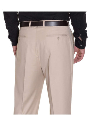 Raphael PANTS Raphael Solid Tan Flat Front Dress Pants