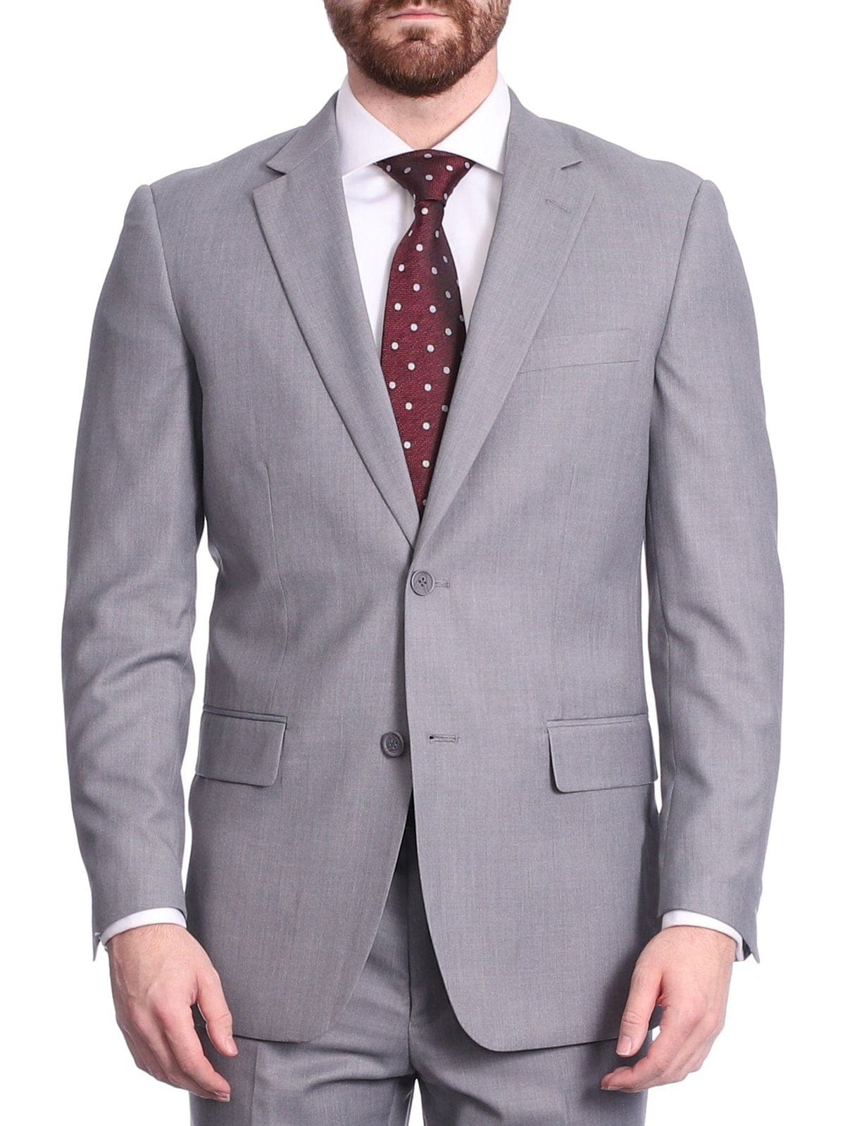 light gray classic fit men&#39;s suit jacket