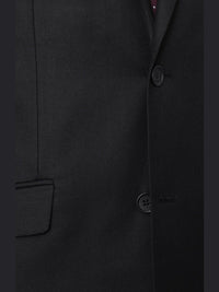 Thumbnail for Raphael SUITS Raphael Mens Solid Black Slim Fit 2 Button Suit
