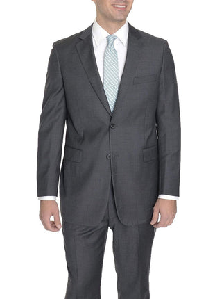 Raphael TWO PIECE SUITS 34S Raphael Modern Fit Solid Gray Two Button Wool Suit