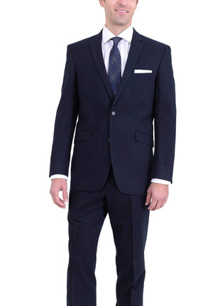 Raphael TWO PIECE SUITS 36S Men's Raphael Slim Fit Solid Navy Blue Two Button Wool Formal Business Suit