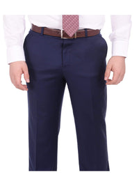 Thumbnail for Raphael TWO PIECE SUITS Men's Raphael Classic Fit Solid Navy Blue 2 Button 3 Piece 100% Wool Vested Suit