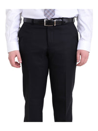 Thumbnail for Raphael TWO PIECE SUITS Men's Raphael Slim Fit Solid Black Textured Two Button Wool 2 Piece Formal Suit
