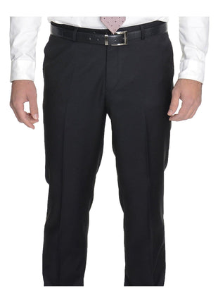 Raphael TWO PIECE SUITS Men's Raphael Slim Fit Solid Black Two Button Wool 2 Piece Formal Business Suit
