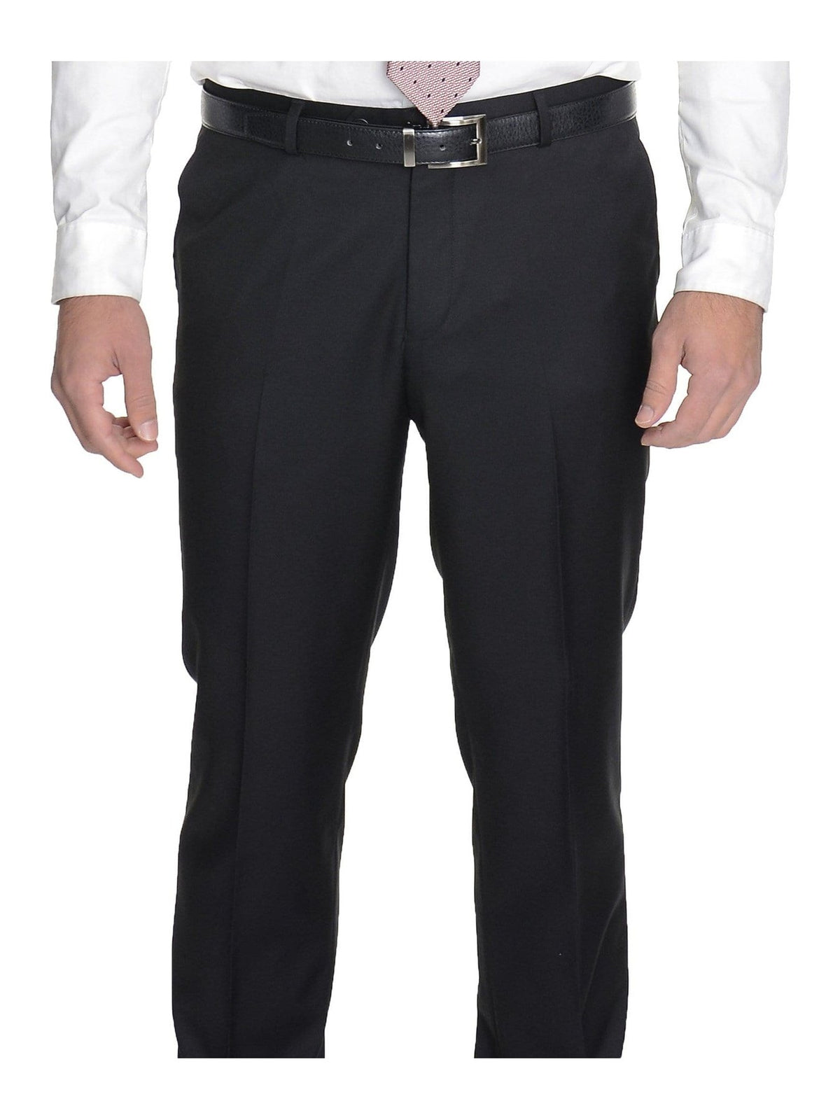 Raphael TWO PIECE SUITS Men&#39;s Raphael Slim Fit Solid Black Two Button Wool 2 Piece Formal Business Suit