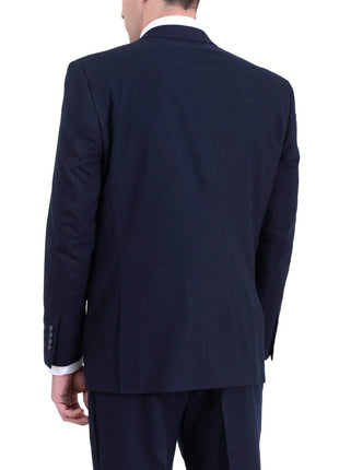 Raphael TWO PIECE SUITS Men's Raphael Slim Fit Solid Navy Blue Two Button Wool Formal Business Suit
