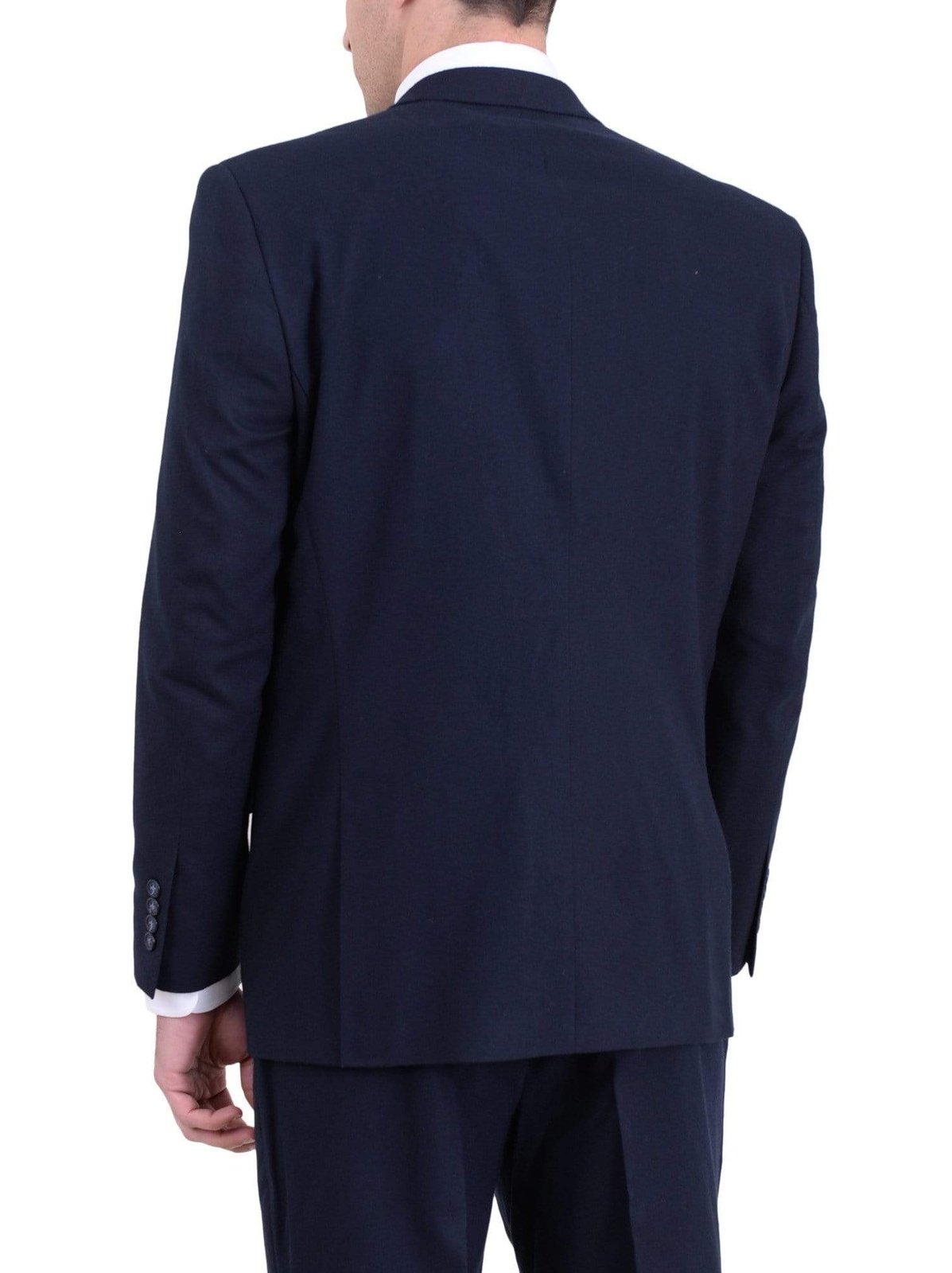 Raphael TWO PIECE SUITS Men&#39;s Raphael Slim Fit Solid Navy Blue Two Button Wool Formal Business Suit
