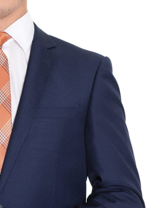 Raphael TWO PIECE SUITS Raphael By Raphael Slim Fit Solid Cobalt Blue Two Button Wool Suit