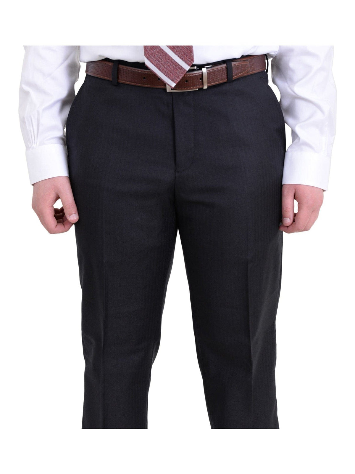 Raphael TWO PIECE SUITS Raphael Classic Fit Black Tonal Striped Two Button Wool Suit