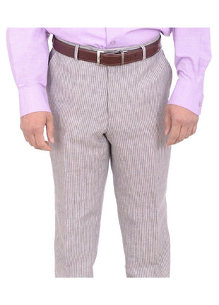 Raphael Classic Fit Gray Pinstriped Two Button Linen Suit - The Suit Depot