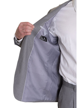 Raphael TWO PIECE SUITS Raphael Classic Fit Light Heather Gray Two Button Suit With Peak Lapels