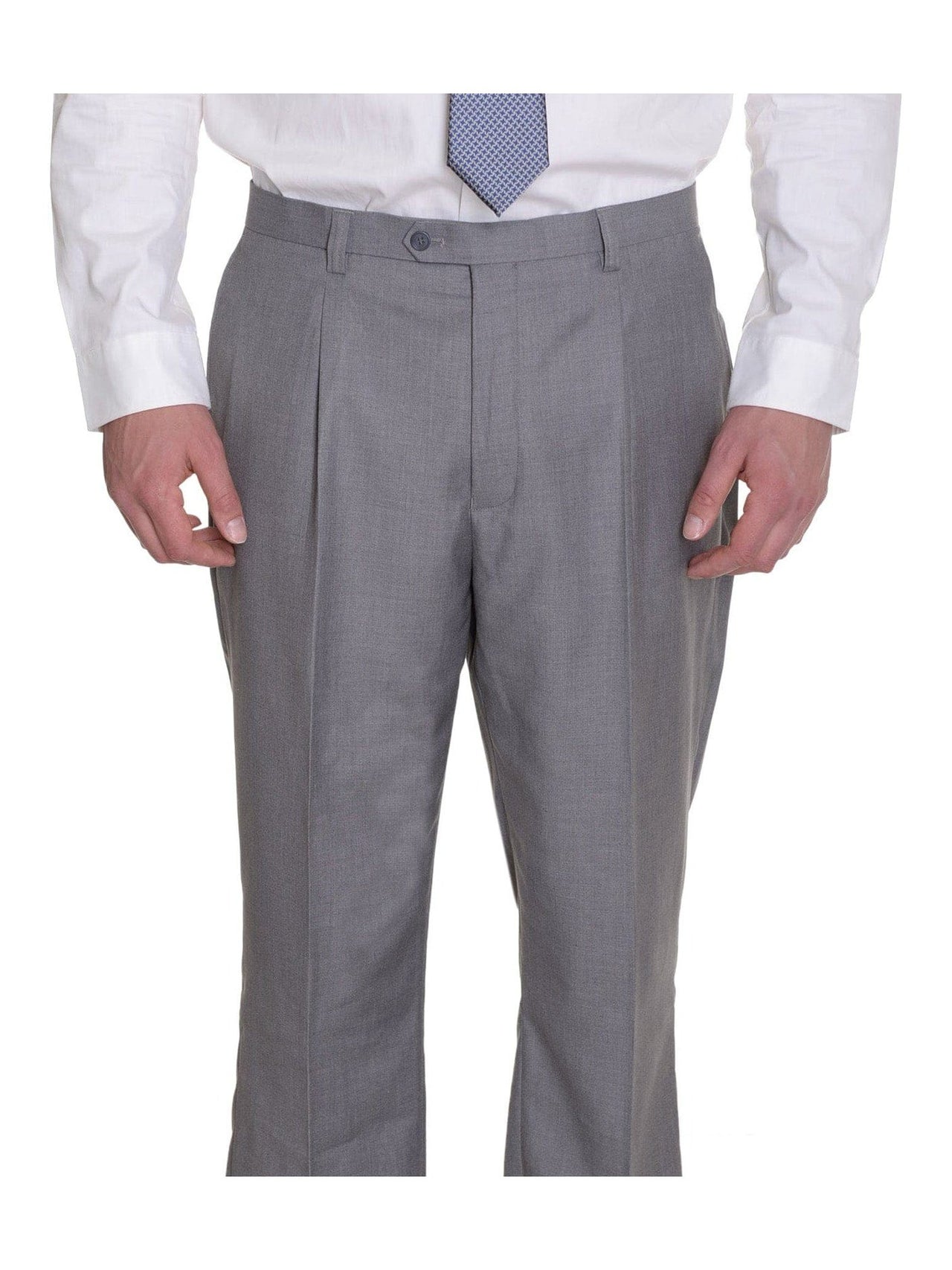 Raphael TWO PIECE SUITS Raphael Classic Fit Light Heather Gray Two Button Suit With Peak Lapels