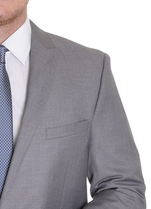 Raphael TWO PIECE SUITS Raphael Classic Fit Light Heather Gray Two Button Suit With Peak Lapels