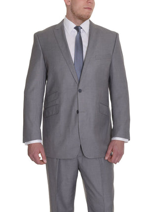 Raphael TWO PIECE SUITS Raphael Classic Fit Light Heather Gray Two Button Suit With Peak Lapels