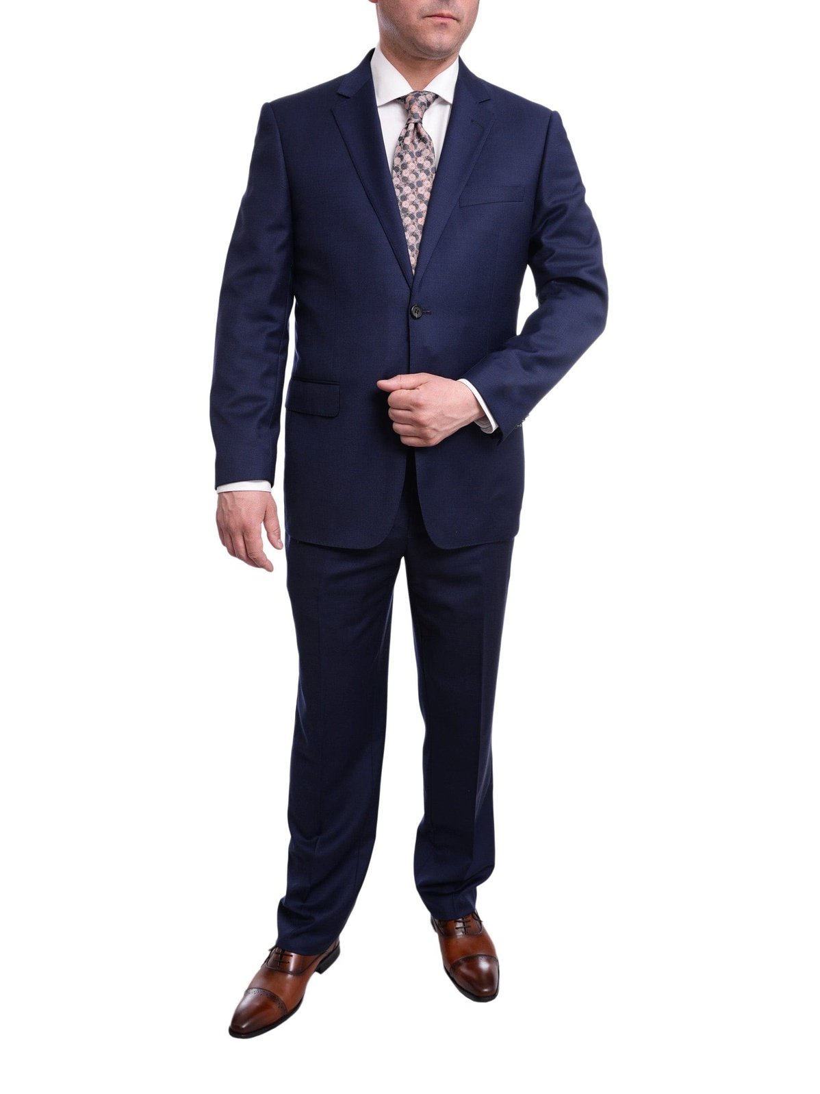 Raphael TWO PIECE SUITS Raphael Classic Fit Solid Blue Two Button Wool Suit