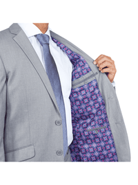 Thumbnail for colorful lining of light gray men's suit jacket